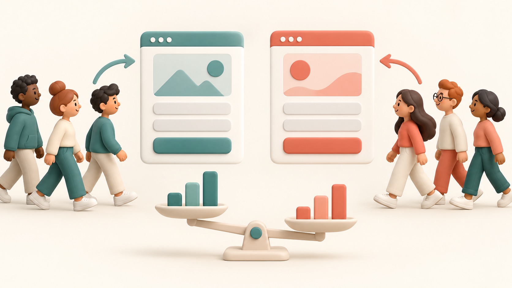 Two versions of a sign-up page are fairly compared with different visitors.