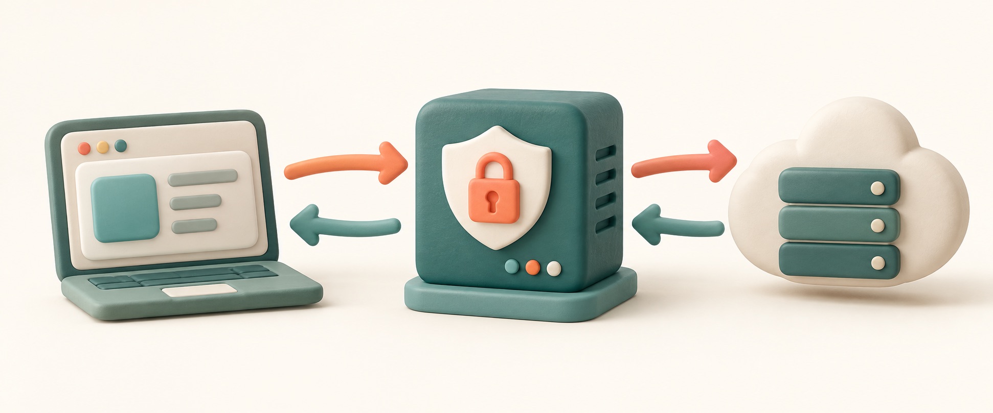 A middle service passes an app request to another service and returns its response.