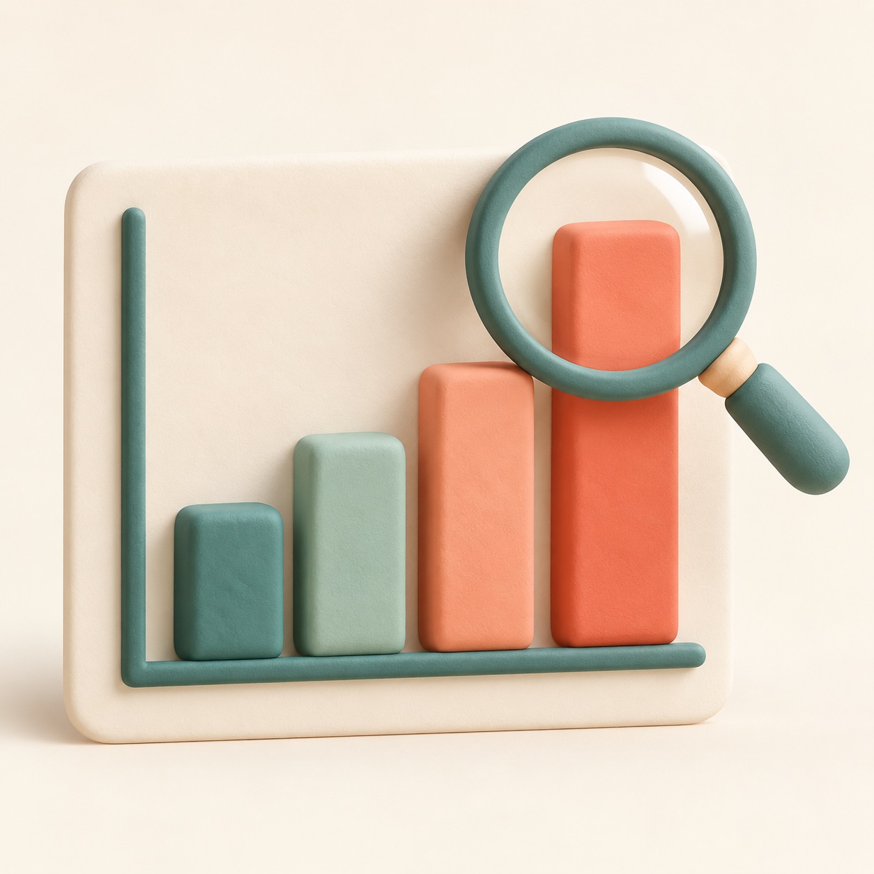 Simple bars of different heights compare a few values.