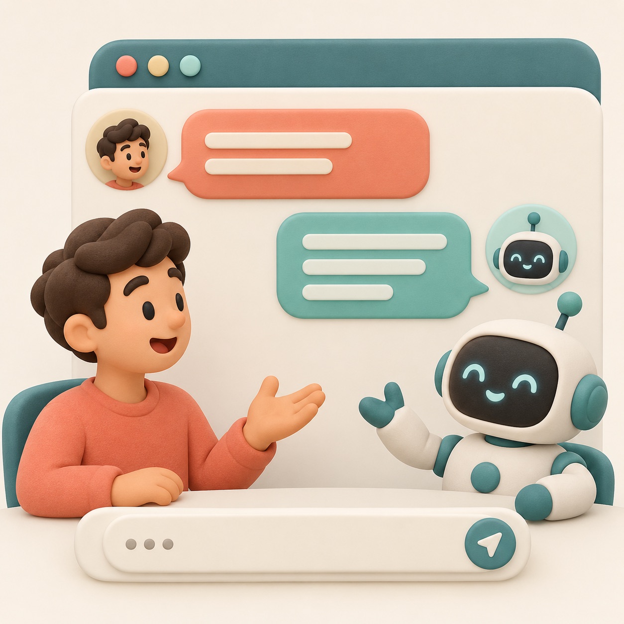 Two simple speech bubbles face each other in a conversation.