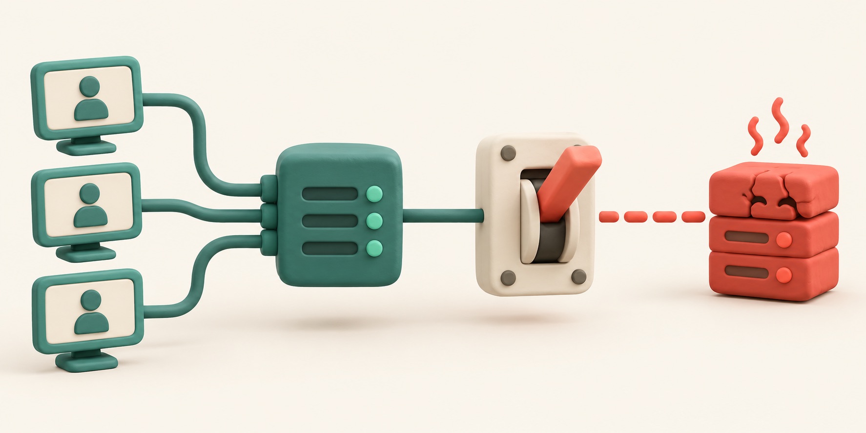 A switch pauses requests to a struggling service and protects the rest of the system.