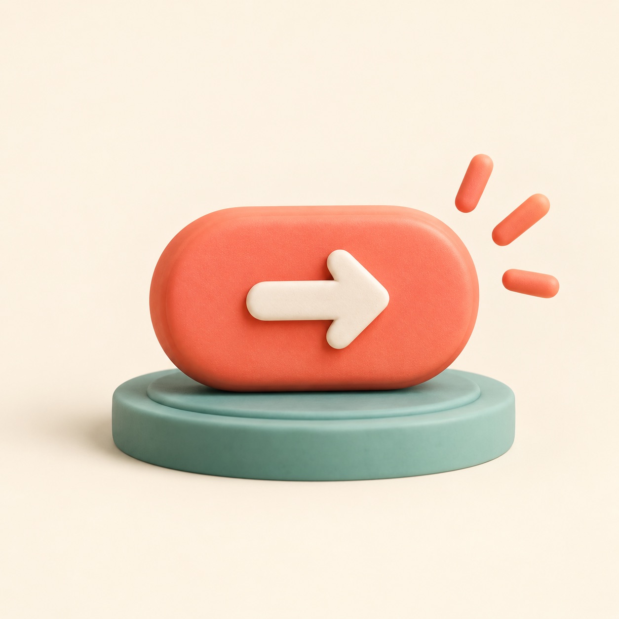 A clear highlighted button points toward the next step.