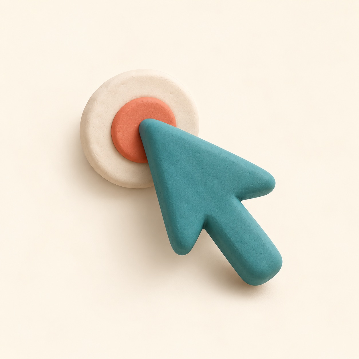 A pointer rests over a button to show the current target.