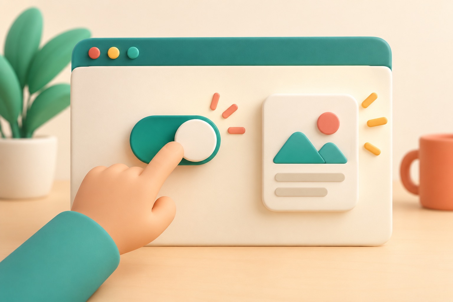 A simple switch controls whether a new app feature is visible.