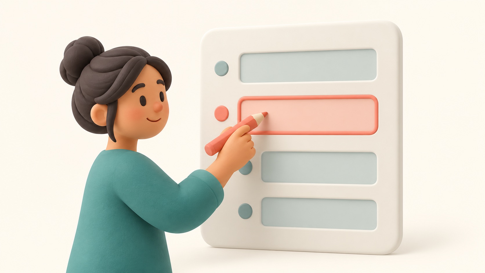 A person fills one clearly separated blank in a simple form.