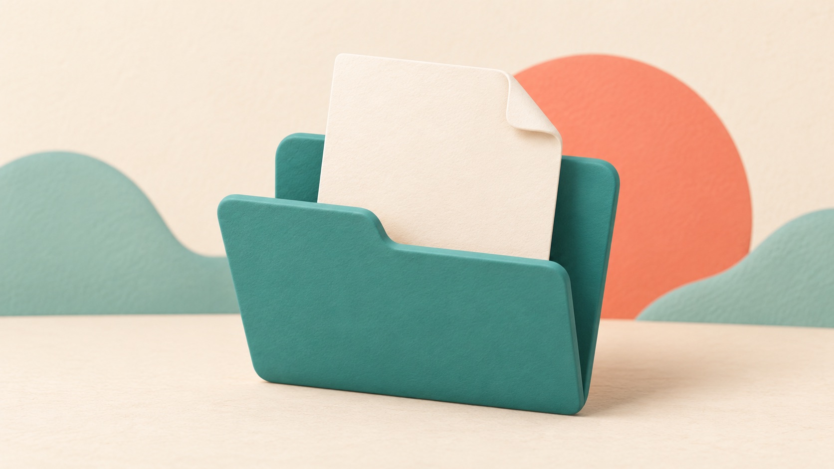 A single document is neatly stored inside a labeled folder.