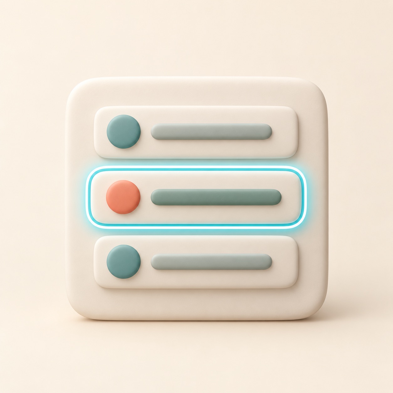 A clear outline marks one control as ready for keyboard input.