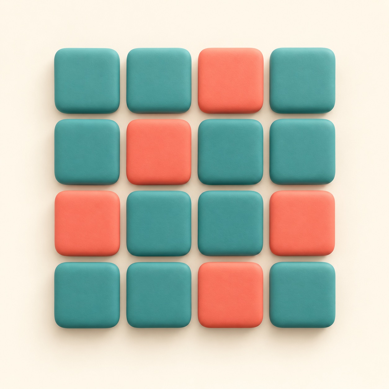 A set of colored blocks fits into a neat row-and-column grid.