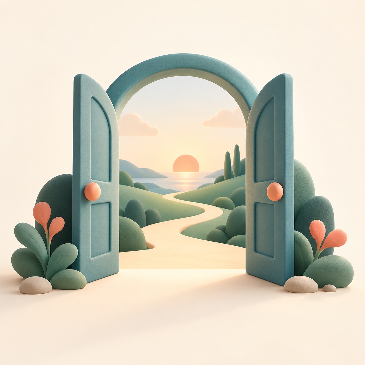 A large welcoming card stands at the start of a page.