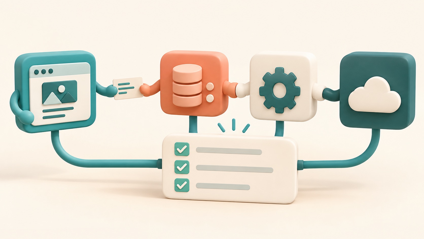 Several connected program pieces pass information successfully between them.