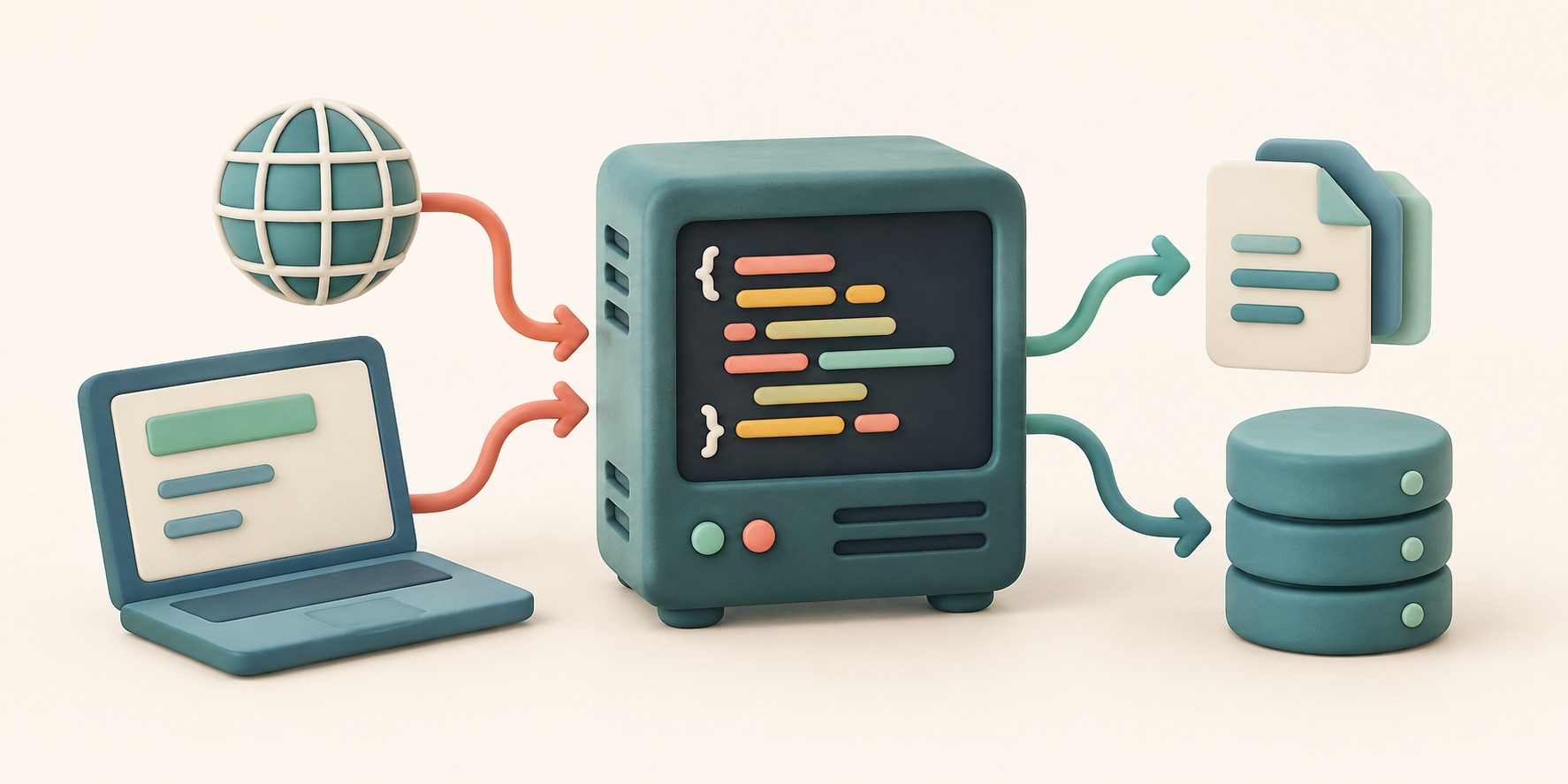 JavaScript code runs in a small server environment outside a web browser.