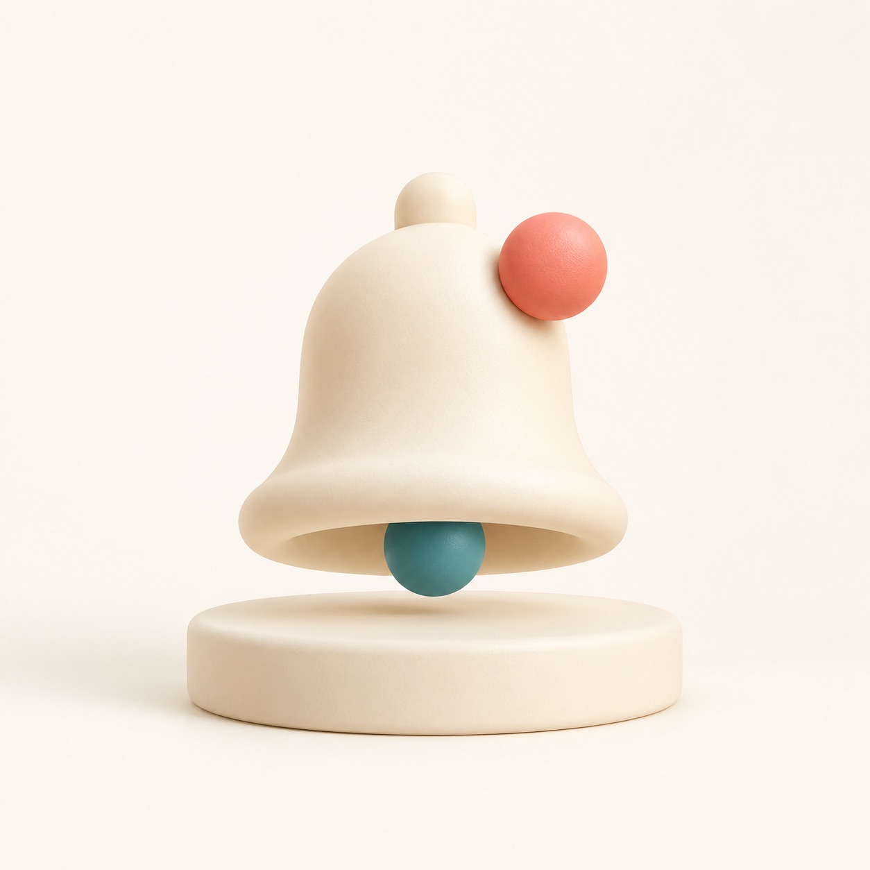 A small bell and a message card indicate a new update.