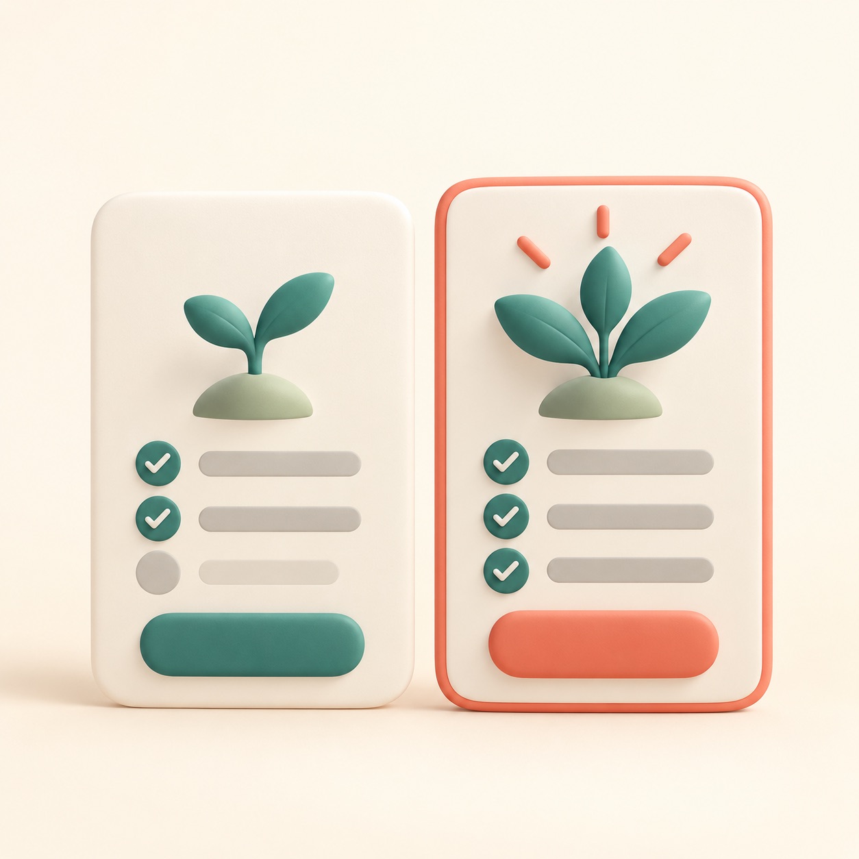 Two clear plan cards compare different product options.