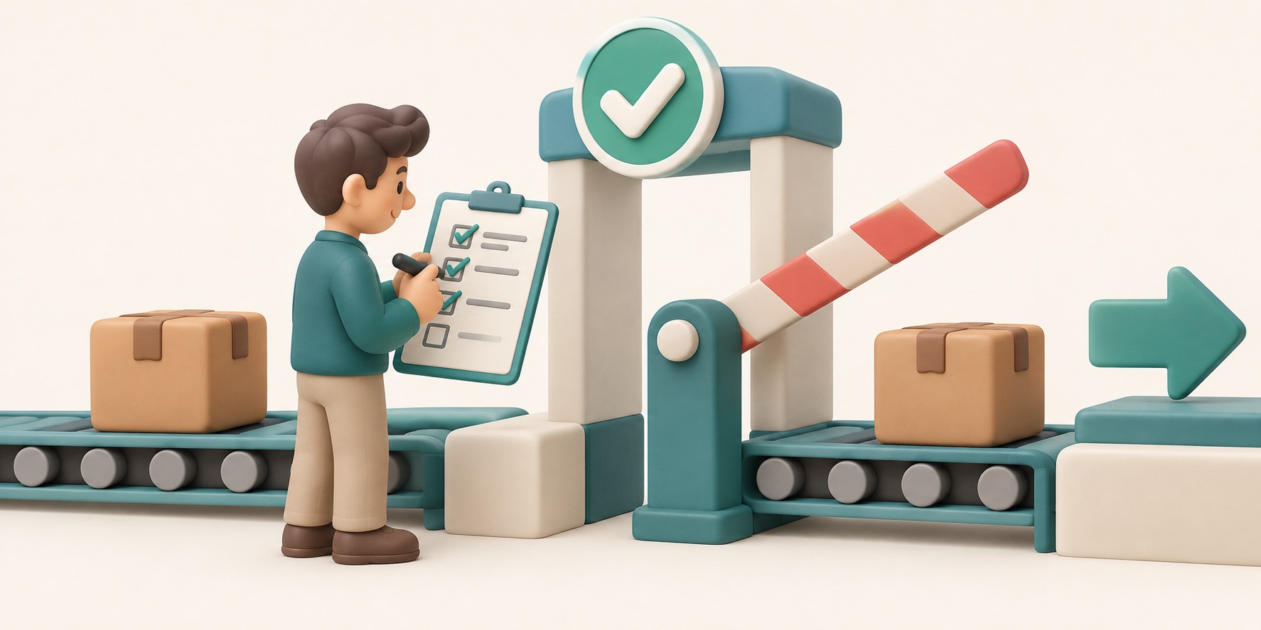 A project passes a checkpoint after a checklist is reviewed.