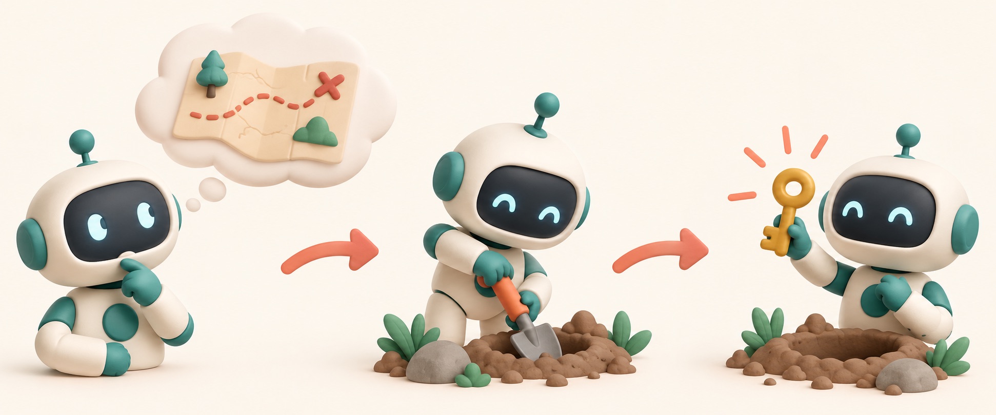 An AI helper uses a tool, observes what happened, and decides what to do next.