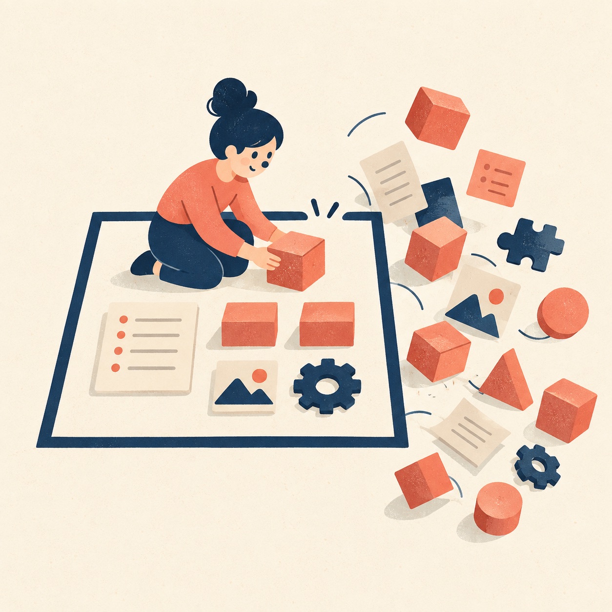 Extra tasks spill beyond the clear boundary of a project box.