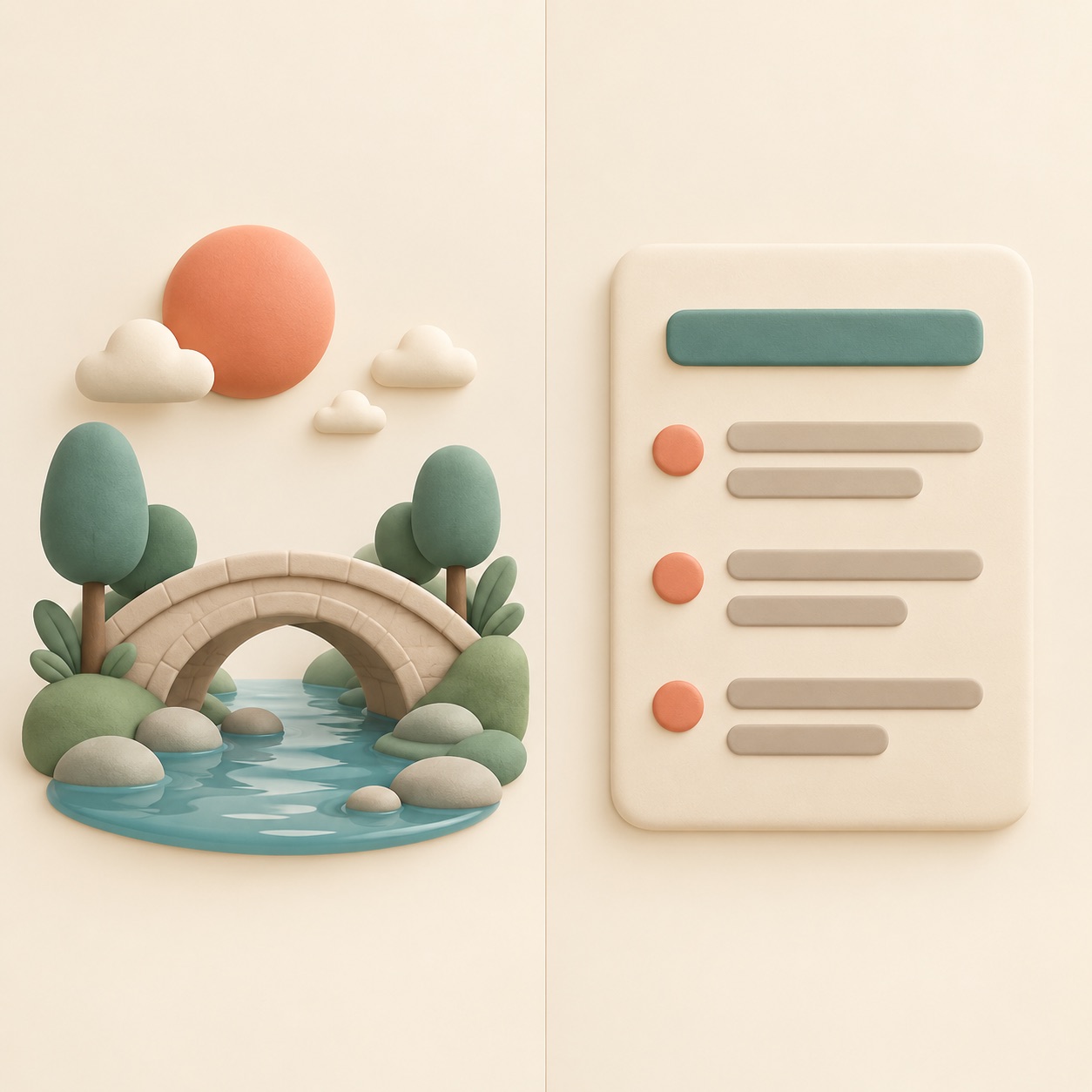One page is divided into two balanced side-by-side panels.