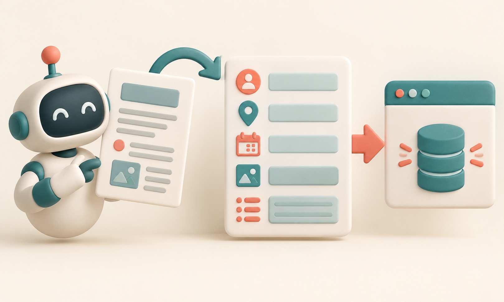 An AI response is arranged into consistent fields that another app can read.