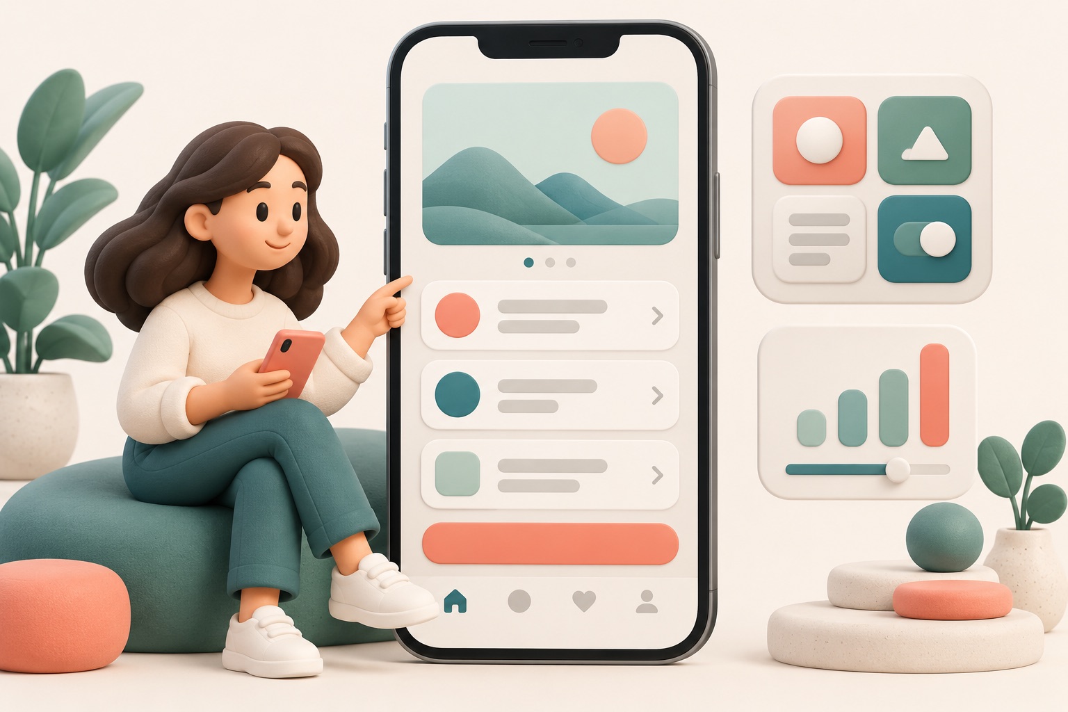 A clear mobile interface uses familiar controls, comfortable spacing, and visible hierarchy.