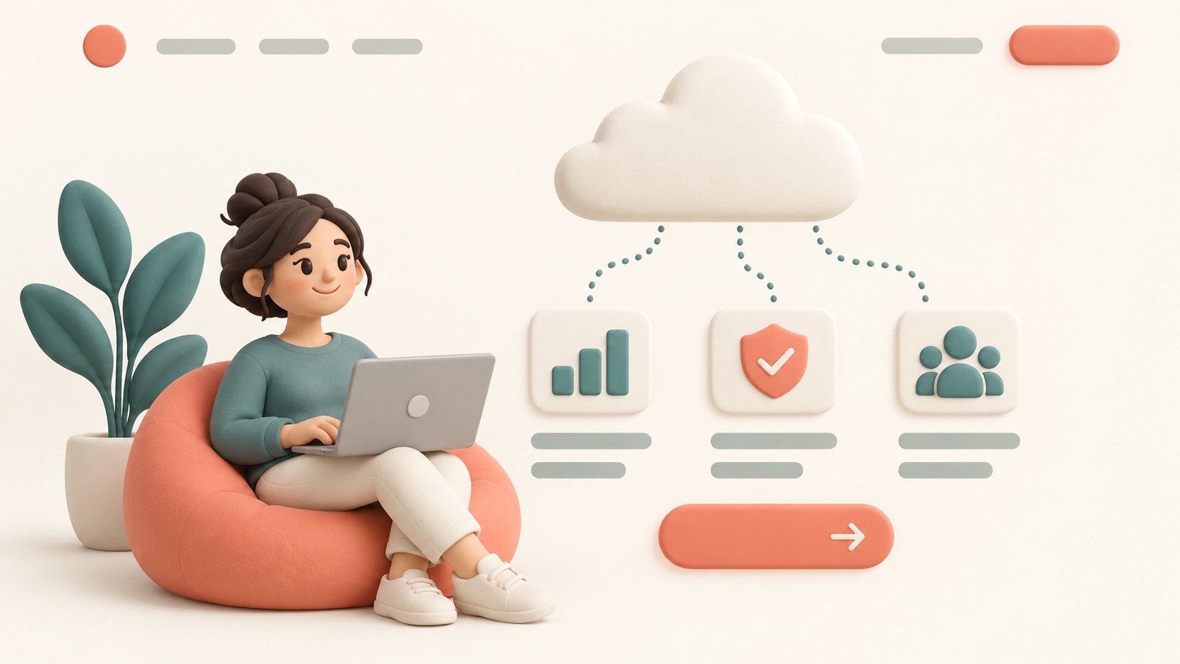 A software company website explains a service, shows key benefits, and offers a sign-up action.