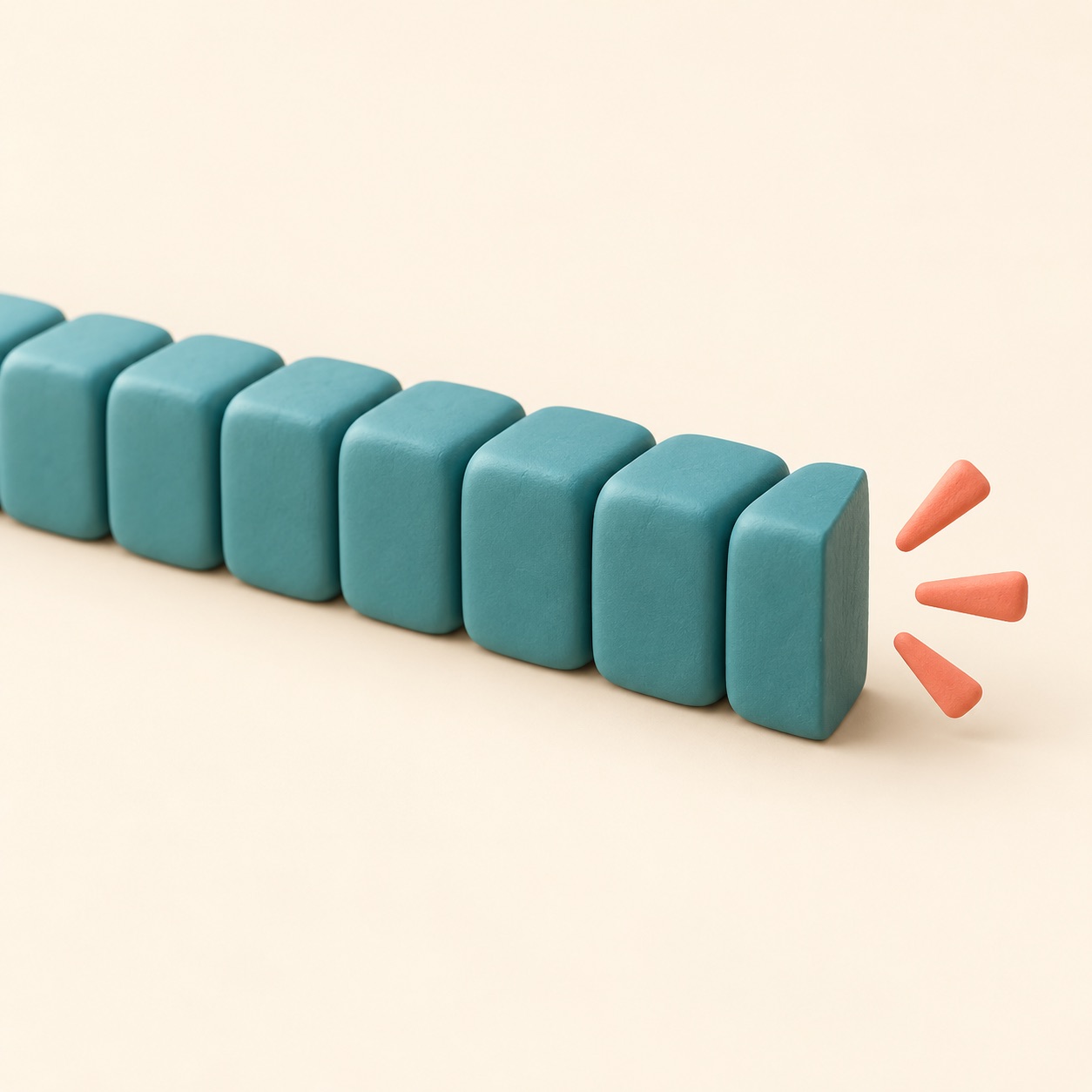 A long line of text-like blocks ends with a clear cutoff mark.