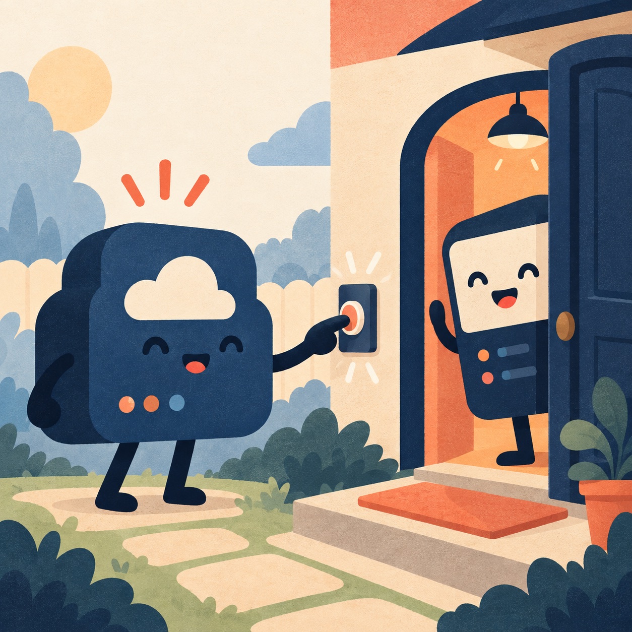 One online service rings another service's doorbell automatically when an event occurs.